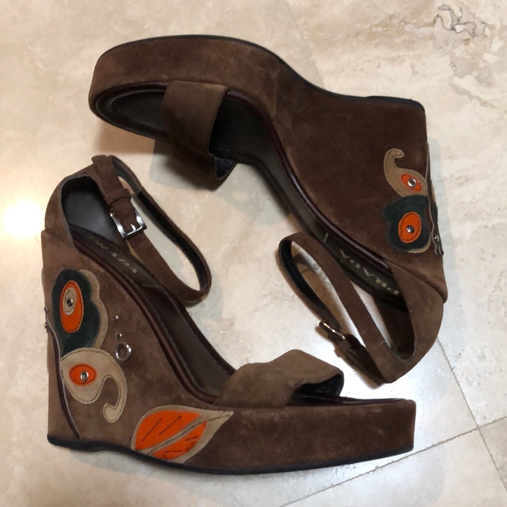 PRADA Brown Suede Platforms